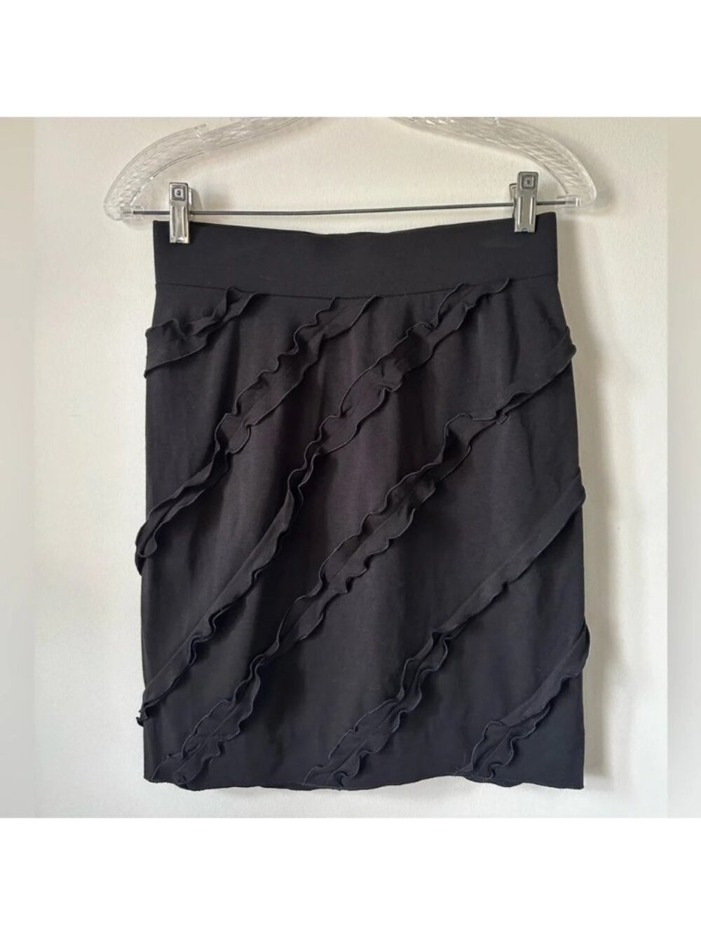 Marc by Marc Jacob’s Bodycon  Ruffle Black Mini Skirt‎